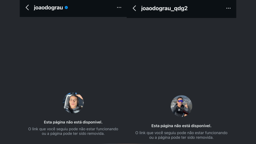 Redes do influenciador foram desativadas • Reprodução