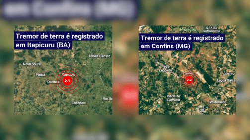sismos atingiram mais de 2.0 de magnitude, mas não foram sentidos pela população