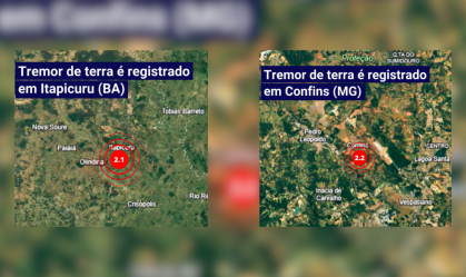 Tremores de terra são registrados em cidades de BA e MG no mesmo dia