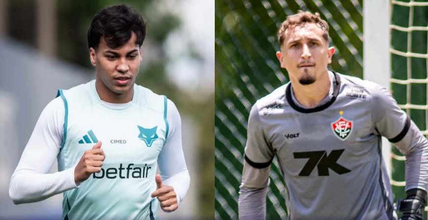 Kaio Jorge, do Cruzeiro, e Thiago Couto, do Vitória