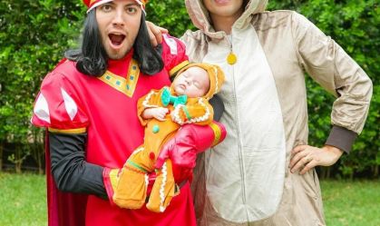 Lucas Rangel e Lucas Bley celebram 1º mês da filha Mia; veja fotos