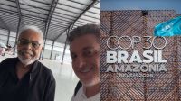 Luciano Huck chega em Belém com Gilberto Gil para a COP30