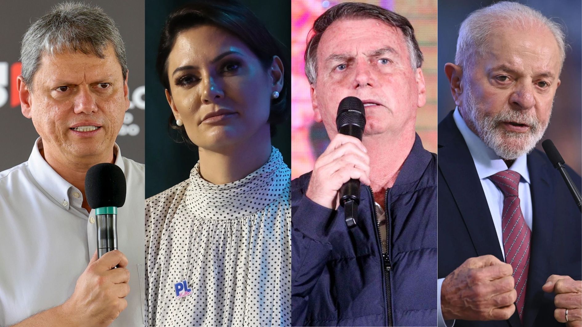 Tarcísio, Michelle, Bolsonaro e Lula