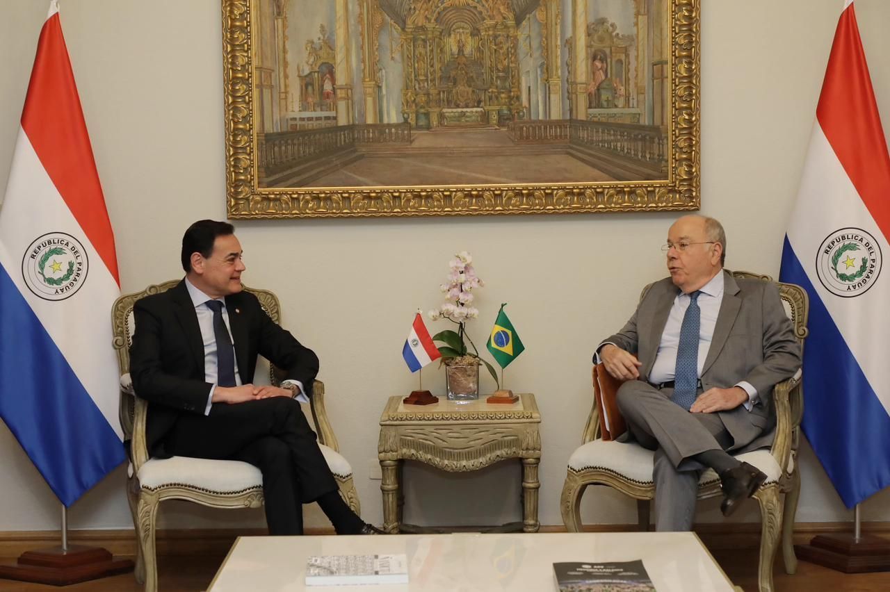 Mauro Vieira e Rubén Ramírez Lezcano, ministros das Relações Exteriores do Brasil e do Paraguai, se reúnem para retomar negociações do Anexo C de Itaipu