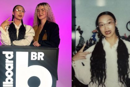 Mira de "Guerreiras do K-Pop" posa com Vitória Falcão em São Paulo; veja