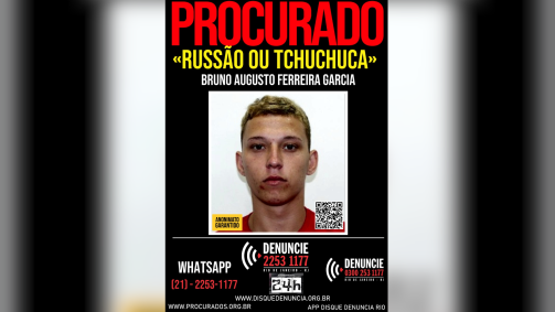 "Russão" ou “Tchuchuca" é um homem de 27 anos considerado de alta periculosidade.