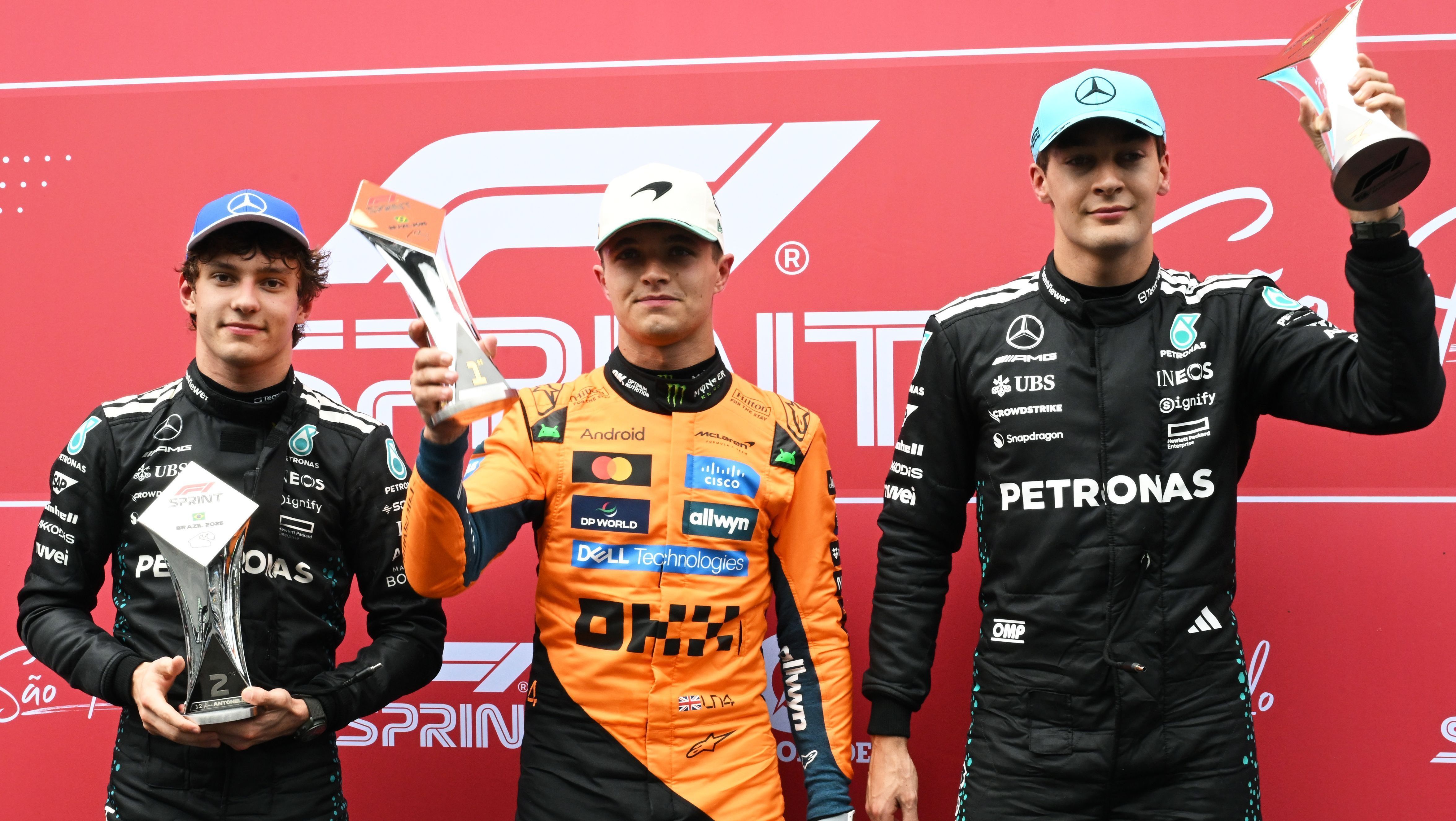 Pódio da corrida sprint do GP de São Paulo • Mark Sutton - Formula 1/Formula 1 via Getty Images
