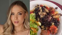 Tata Estaniecki come macarronada com feijão preto: “Minha comida favorita”