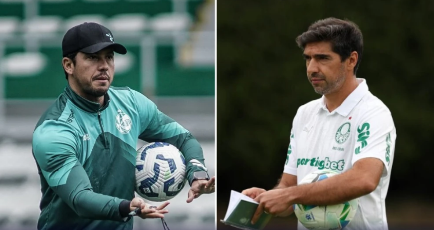 Thiago Carpini, do Juventude, e Abel Ferreira, do Palmeiras