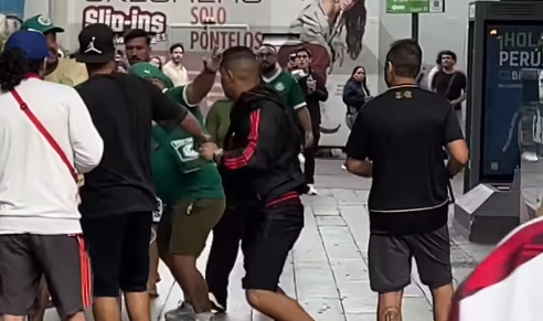 Torcedores do Flamengo e Palmeiras brigam em Lima