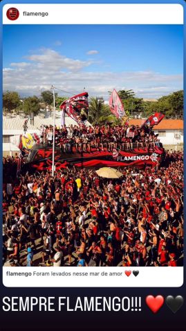 Vini Jr. publica mensagem de apoio ao Flamengo • Reprodução/Vini Jr.
