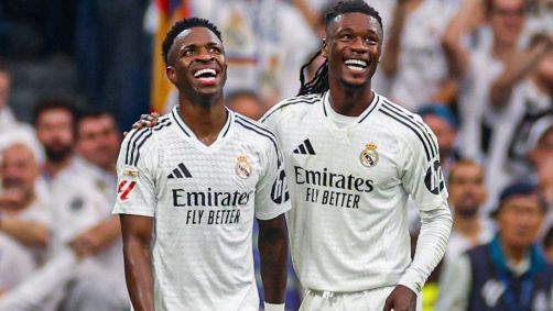 Vini Jr. e Camavinga durante partida