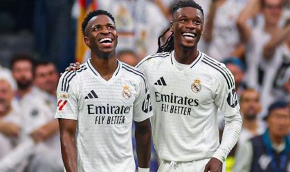 Vini Jr. e Camavinga durante partida