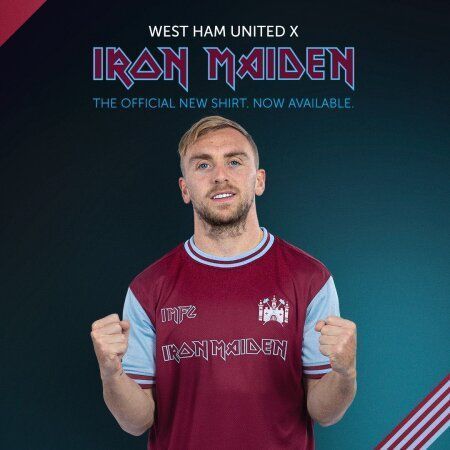 Com Paquetá como modelo, West Ham e Iron Maiden lançam camisa