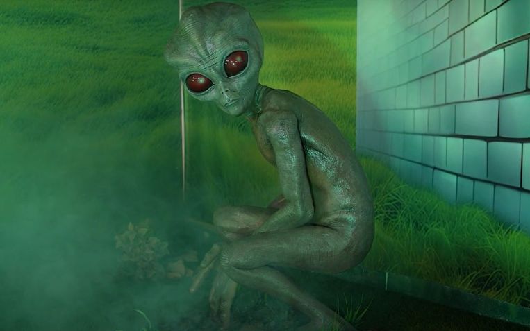 Representação artística do ET de Varginha • Reprodução/Prefeitura de Varginha