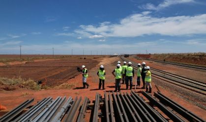 Obra da Ferrovia de Mato Grosso em Rondonópolis