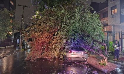 RS: Temporal com vento de mais de 97 km/h causa estragos em Porto Alegre