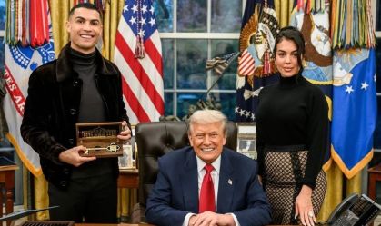 Cristiano e a noiva Georgina se reuniram com Donald Trump nesta quarta (19)