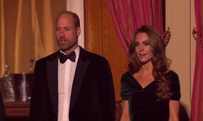 William e Kate comparecem a evento de gala em Londres