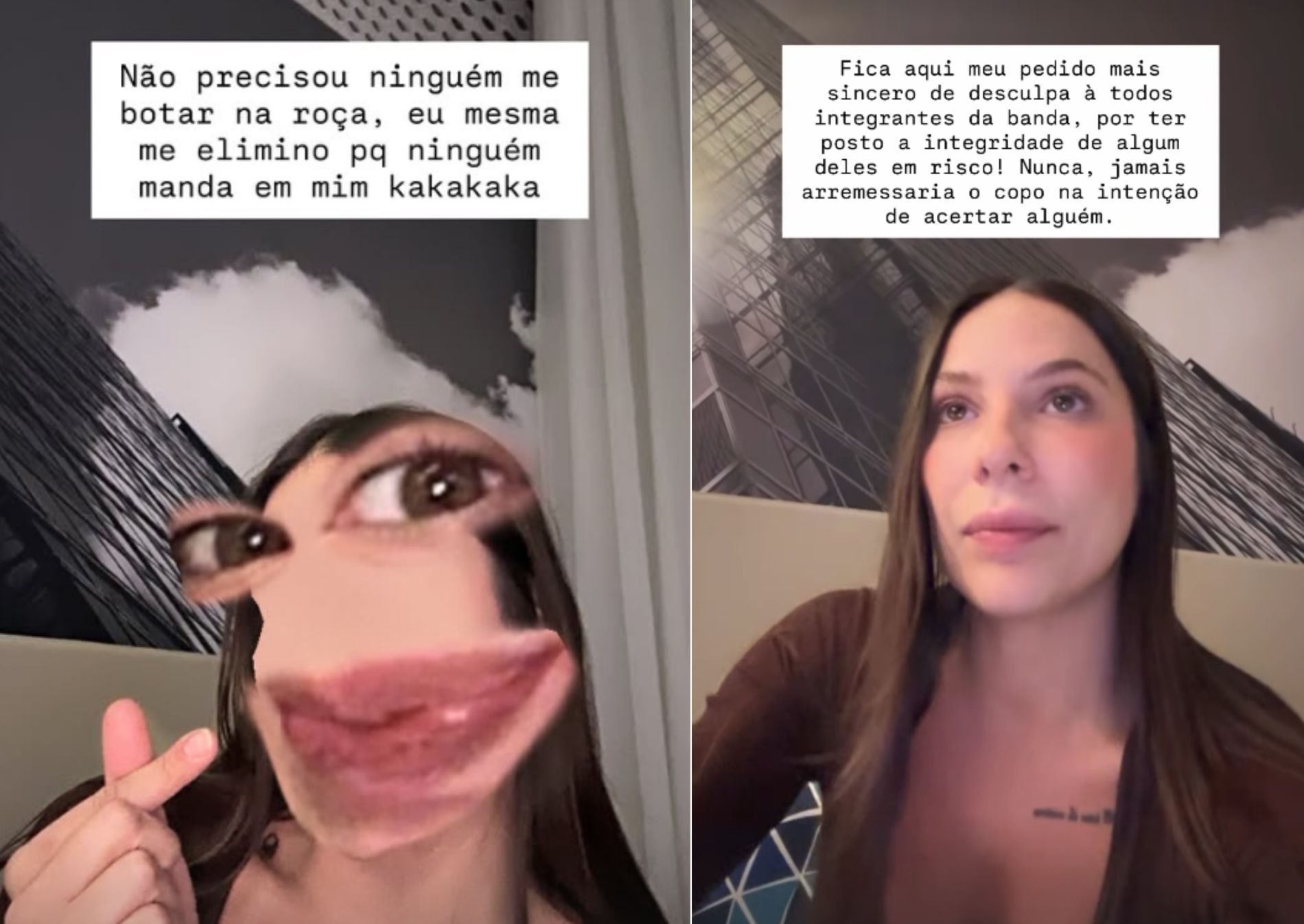 Martina explica situação do copo que causou sua expulsão de "A Fazenda" • Reprodução/Instagram