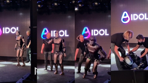 O primeiro robô "humanoide" russo movido a inteligência artificial tropeçou no palco durante sua estreia