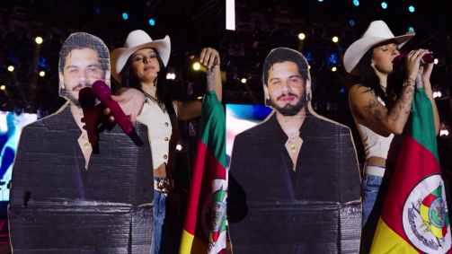 Ana Castela fez questão de incluir o namorado, Zé Felipe, em seu show