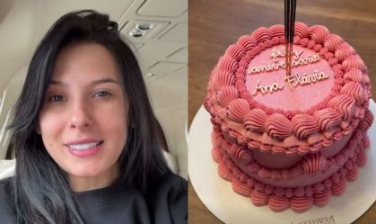 Ana Castela volta ao Brasil após Grammy Latino e ganha bolo de aniversário