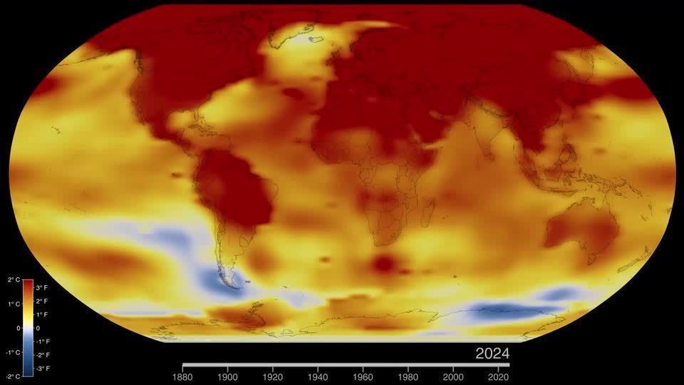 Ilustração de planeta Terra com símbolo de alerta climático