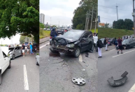 Ônibus "arrasta" carros e deixa feridos na Rodovia Raposo Tavares (SP)