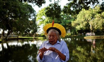Projetos de infraestrutura na Amazônia são ameaça à floresta, diz Raoni