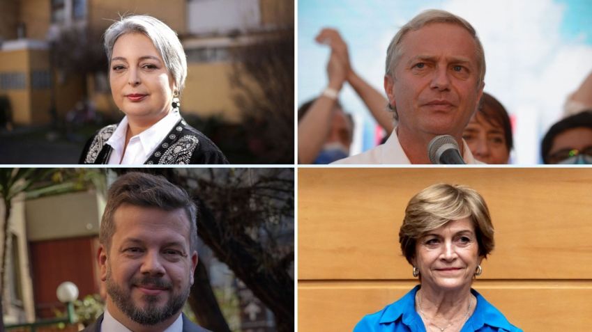 Principais candidatos à Presidência do Chile no primeiro turno foram Jeannette Jara, José Antonio Kast, Johannes Kaiser e Evelyn Matthei • Claudio Santana/Getty Images/Sebastián Vivallo Oñate/Agencia Makro/Getty Images/Facebook/Johannes Kaiser/REUTERS/Pablo Sanhueza