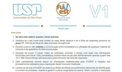 Fuvest 2026 libera cadernos de provas da primeira fase: confira