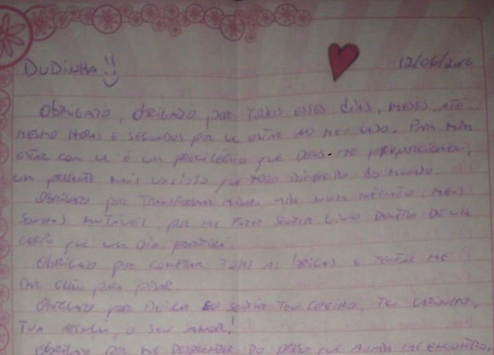 "Tremembé": autor mostra carta de amor de Cravinhos a Duda • Instagram / Ullisses Campbell