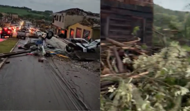 Tornado causa destruição em cidades do Sul; veja vídeos