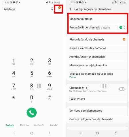 Para bloquear ligações indesejadas no Android, abra o app "Telefone" e acesse "Configurações de chamadas" • Reprodução/Google