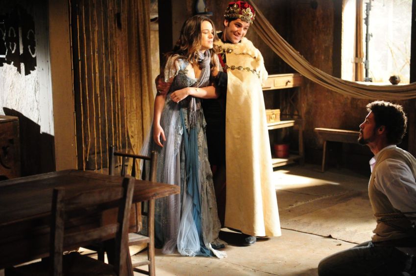 Bianca Bin, Bruno Gagliasso e Cauã Reymond em cena da novela "Cordel Encantado" • João Miguel Jr./Globo