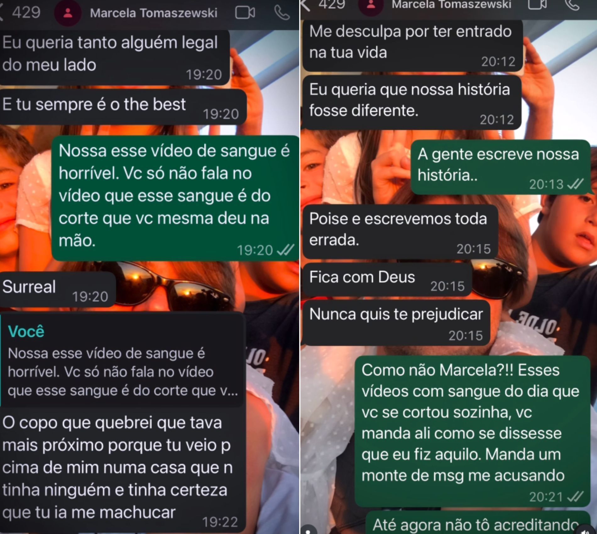 Dado Dolabella expõe prints de conversas com Marcela Tomaszewski • Reprodução/Instagram