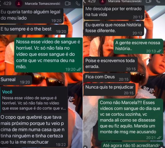 Dado Dolabella expõe prints de conversas com Marcela Tomaszewski • Reprodução/Instagram