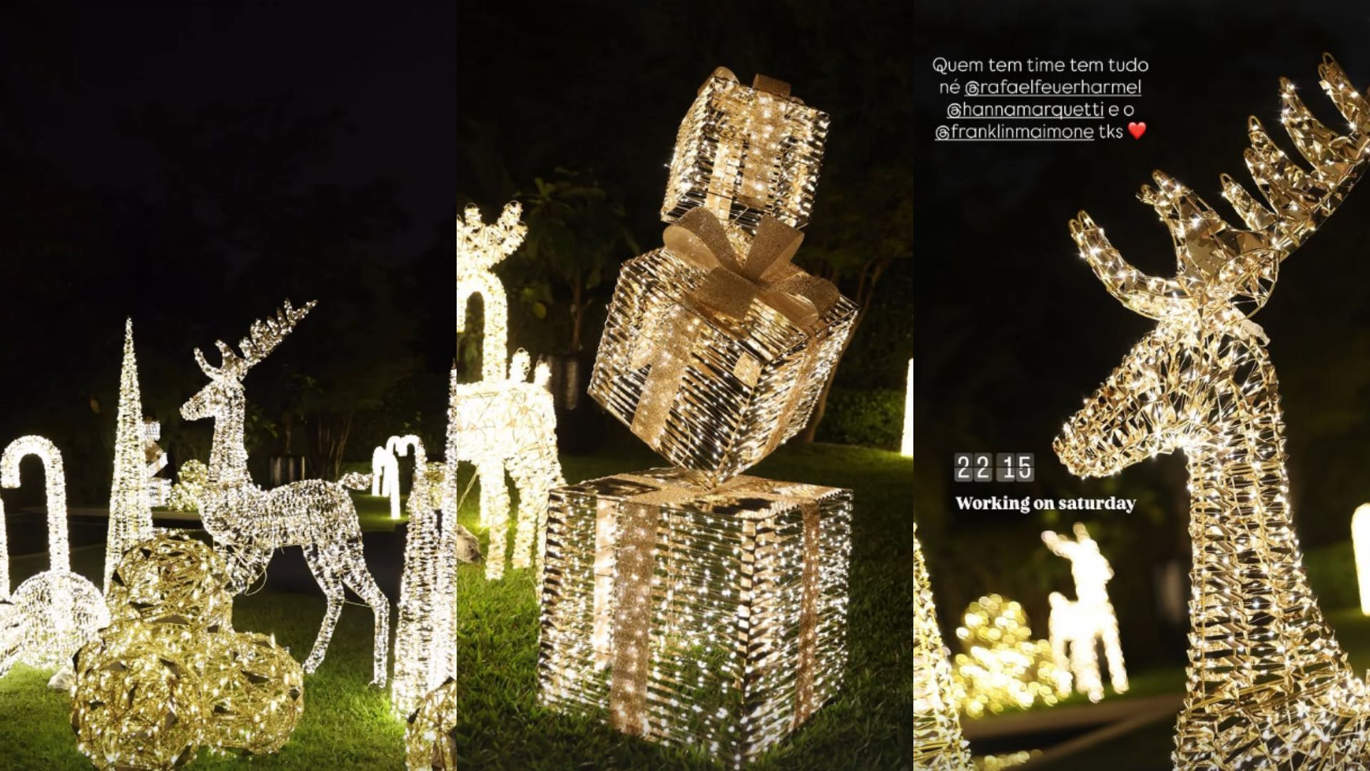 Decoração externa da mansão de Ana Paula Siebert para o Natal • Instagram/Ana Paula Siebert