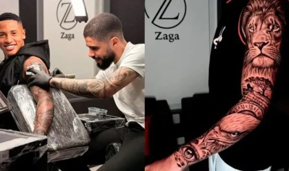 Tiago, do Bahia, virou alvo de provocações após tatuar leão no braço