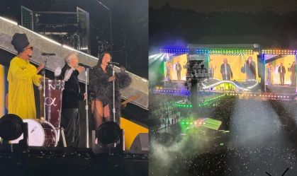 Dua Lipa canta com Caetano Veloso e Carlinhos Brown durante show em SP