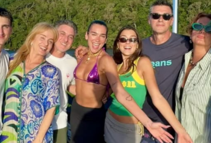 Dua Lipa e família se hospedam em casa de Luciano Huck e Angélica