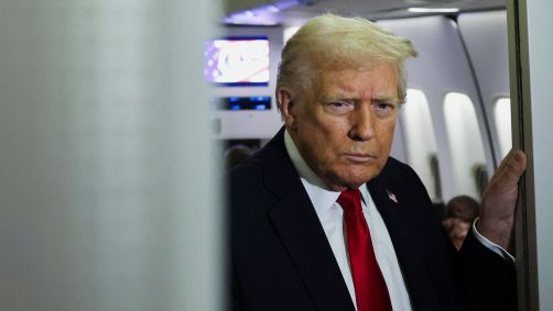 Donald Trump a bordo do Air Force One