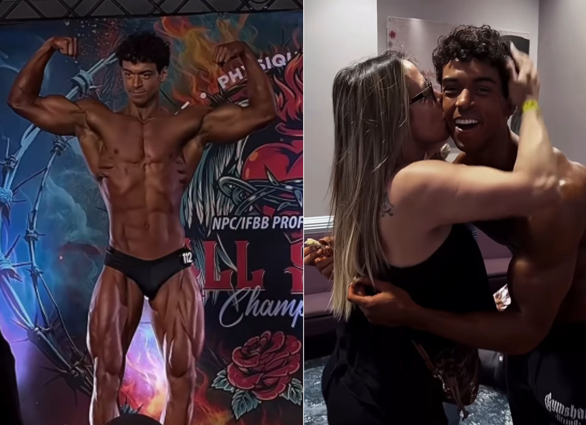 Victor Alexandre disputa campeonato de fisiculturismo nos Estados Unidos e é paparicado pela mãe, Carla Perez, nos bastidores • Reprodução/Instagram