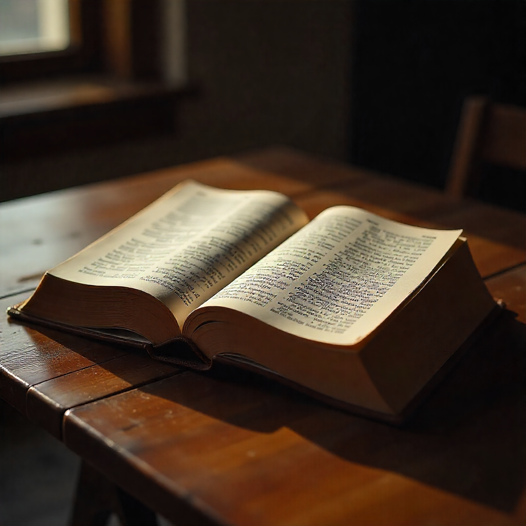 Imagem de livros sagrados feita por inteligência artificial