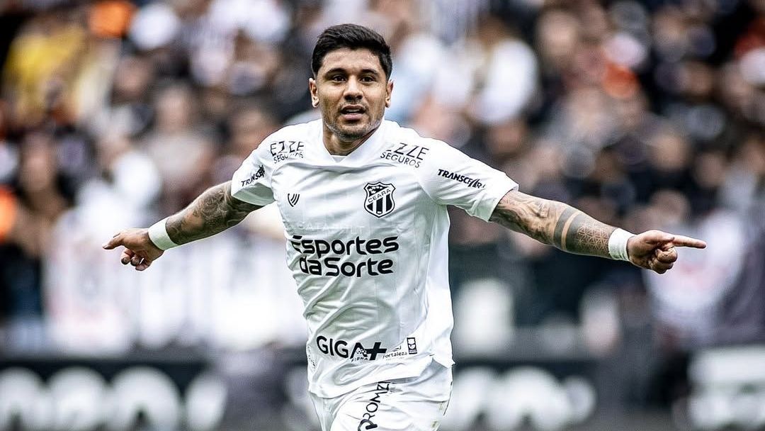 Galeano comemora gol contra o Corinthians