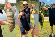 Gusttavo Lima aproveita tarde de pescaria com os filhos; veja