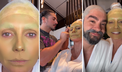 Cobras que se mexem e língua bifurcada: confira fantasia de Heidi Klum