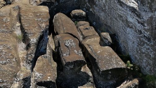 Maior estátua inacabada na Ilha de Páscoa é conhecida como Te Tokanga
