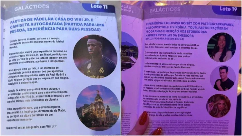 Itens do leilão de Ronaldo • Foto: Instagram/ Virginia Fonseca